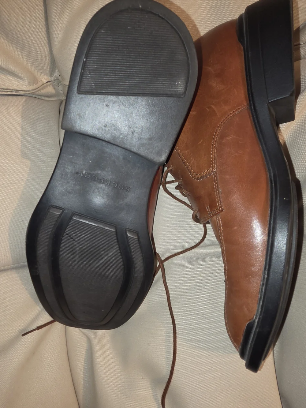 Rockport Men's Cognac Brown Leather Lace-Up Oxfords